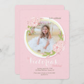 Roze Dagwinde Foto Uitnodiging (Voorkant / Achterkant)
