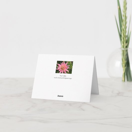 Roze Dahlia 4x6 Note Card Kaart (Achterkant)