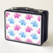 Roze dahlia, blauwe dahla, bloemmotief, bloemen (Achterkant)