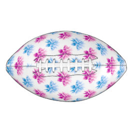 Roze dahlia, blauwe dahla, bloemmotief, bloemen american football