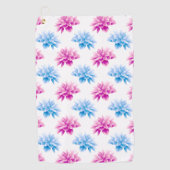 Roze dahlia, blauwe dahla, bloemmotief, bloemen golfhanddoek (Voorkant)