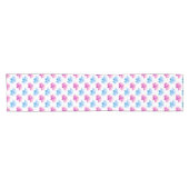 Roze dahlia, blauwe dahla, bloemmotief, bloemen korte tafelloper (Horizontaal)