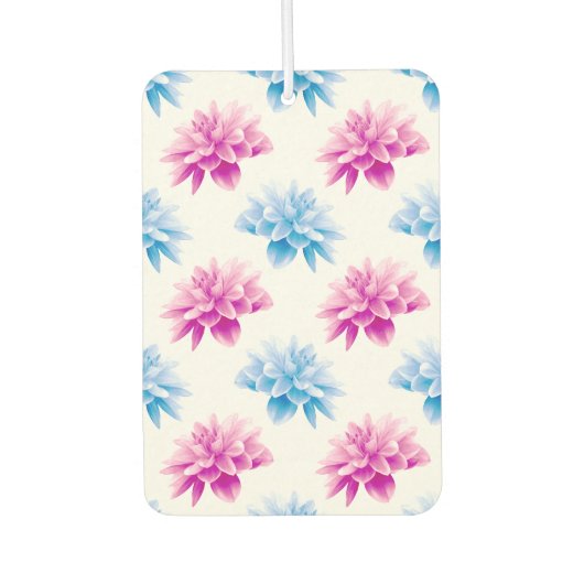 Roze dahlia, blauwe dahla, bloemmotief, bloemen luchtverfrisser (Voorkant)