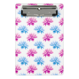 Roze dahlia, blauwe dahla, bloemmotief, bloemen mini klembord