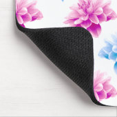 Roze dahlia, blauwe dahla, bloemmotief, bloemen muismat (Hoek)