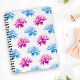 Roze Dahlia, Blauwe Dahla, Bloemmotief, Bloemen Planner