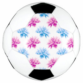 Roze dahlia, blauwe dahla, bloemmotief, bloemen voetbal