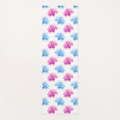 Roze dahlia, blauwe dahla, bloemmotief, bloemen yogamat (Voorkant)