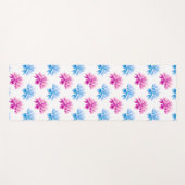 Roze dahlia, blauwe dahla, bloemmotief, bloemen yogamat (Voorkant (horizontaal))