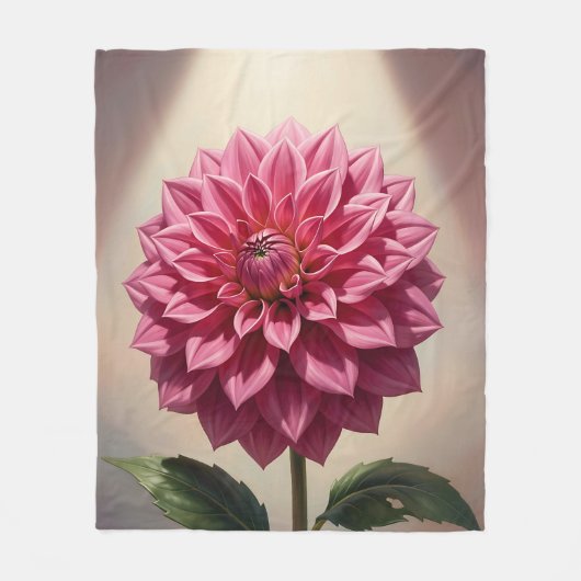 Roze Dahlia Bloem Botanisch Fleece Deken (Voorkant)