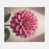 Roze Dahlia Bloem Botanisch Fleece Deken (Voorkant (Horizontaal))