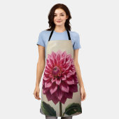 Roze Dahlia Bloem Botanisch Schort (Gedragen)