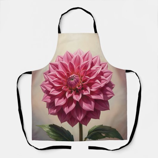 Roze Dahlia Bloem Botanisch Schort (Voorkant)