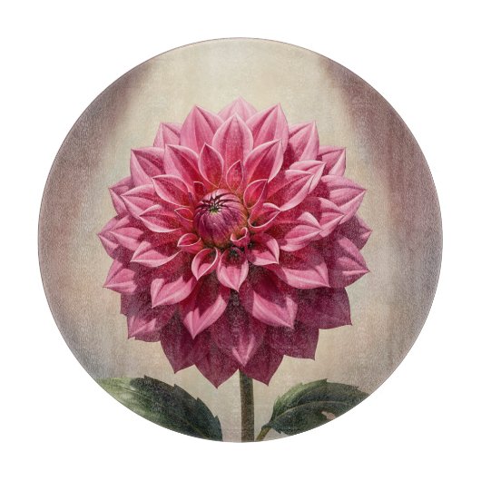Roze Dahlia Bloem Botanisch Snijplank (Voorkant)