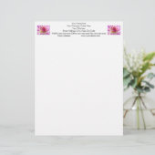 Roze Dahlia Bloem Briefhoofd papier natuur (Staand voorkant)