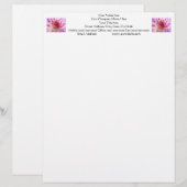 Roze Dahlia Bloem Briefhoofd papier natuur (Voorkant / Achterkant)