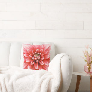 Roze Dahlia Bloem – Elegante Bloemrijke Natuur Kussen