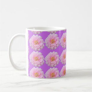 Roze Dahlia Bloem Patroon Paars Koffiemok