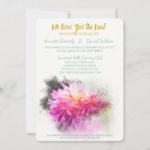 Roze Dahlia Bloem Post Huwelijksfeest Uitnodiging