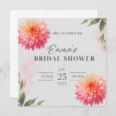 Roze Dahlia bloem Watercolor bruidsdouche Kaart (Voorkant / Achterkant)