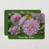 Roze Dahlia Bloemen bij RHS Garden Verrassing Verj Save The Date (Voorkant / Achterkant)