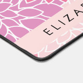 Roze dahlia bloemen, bloemenpatroon, Jouw naam Bureaumat (Hoek)