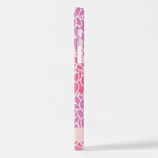 Roze dahlia bloemen, bloemenpatroon, Jouw naam iPhone Hoesje (Linkerkant)