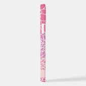 Roze dahlia bloemen, bloemenpatroon, Jouw naam iPhone Hoesje (Rechterkant)