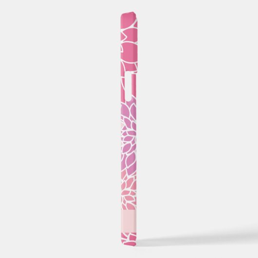 Roze dahlia bloemen, bloemenpatroon, Jouw naam iPhone Hoesje (Rechterkant)