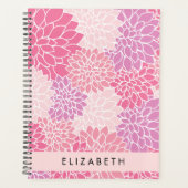 Roze dahlia bloemen, bloemenpatroon, Jouw naam Planner (Voorkant)