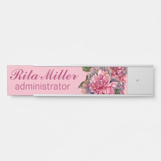 Roze Dahlia bloemen Deurbordje (Voorkant)