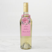 Roze Dahlia bloemen Flessenhanger (Op fles)