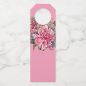 Roze Dahlia bloemen Flessenhanger (Achterkant)