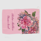 Roze Dahlia bloemen Golfhanddoek (Horizontaal)