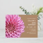 Roze Dahlia Bloemen Koper 90ste Verjaardag Kaart (Staand voorkant)