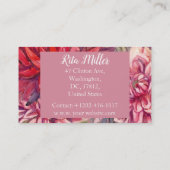 Roze Dahlia bloemen Visitekaartje (Achterkant)