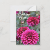 Roze Dahlia Bloemenfoto Denken aan jou Notitiekaartje (Voorkant)