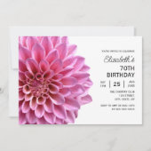 Roze Dahlia Bloemengroen 70e verjaardag Kaart (Voorkant)