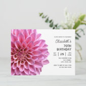 Roze Dahlia Bloemengroen 70e verjaardag Kaart (Staand voorkant)