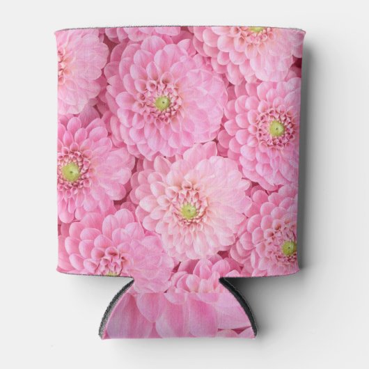 Roze Dahlia: Bloemtop Uitzicht Blikjeskoeler (Voorkant)