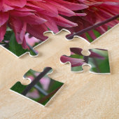 Roze dahlia-bloemtuin legpuzzel (Zijkant)