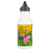 Roze dahlia-bloemtuin waterfles (Links)