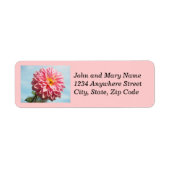 Roze Dahlia Bloom Floral Return Address Etiket (Voorkant)