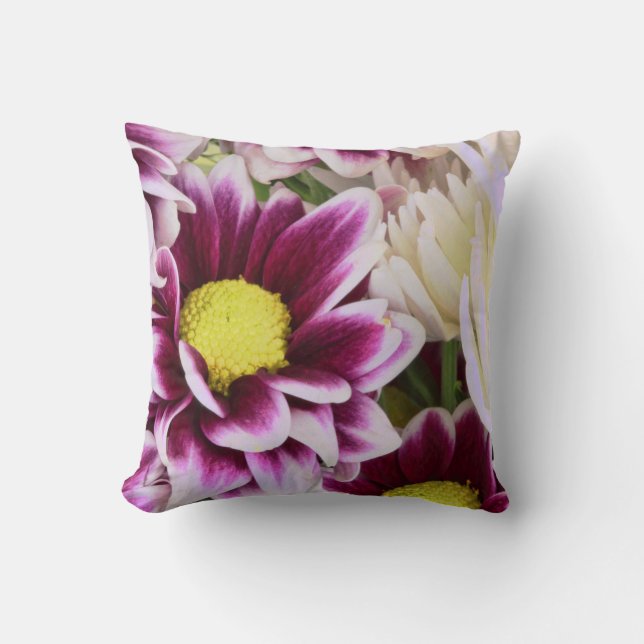  Roze Dahlia Bouquet Kussen (Voorkant)