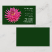 Roze Dahlia - Donkergroen Visitekaartje (Voorkant / Achterkant)