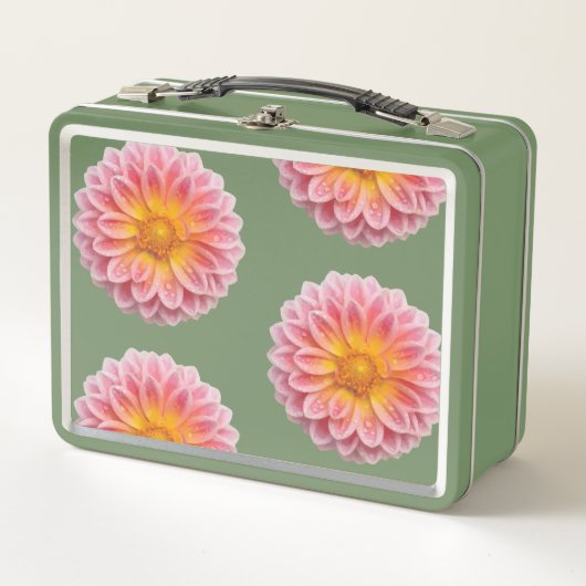 Roze Dahlia en dauwdruppels (Voorkant)