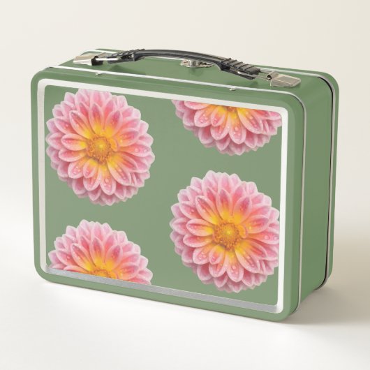 Roze Dahlia en dauwdruppels (Achterkant)