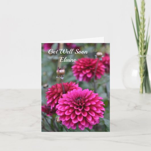 Roze Dahlia Floral Foto Persoonlijk Word Binnenkor Kaart (Voorkant)