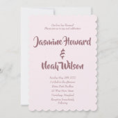 -Roze Dahlia Floral Wedding Invitations Kaart (Voorkant)