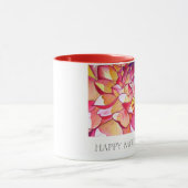 Roze Dahlia flower art Happy Moederdag mok (Midden)